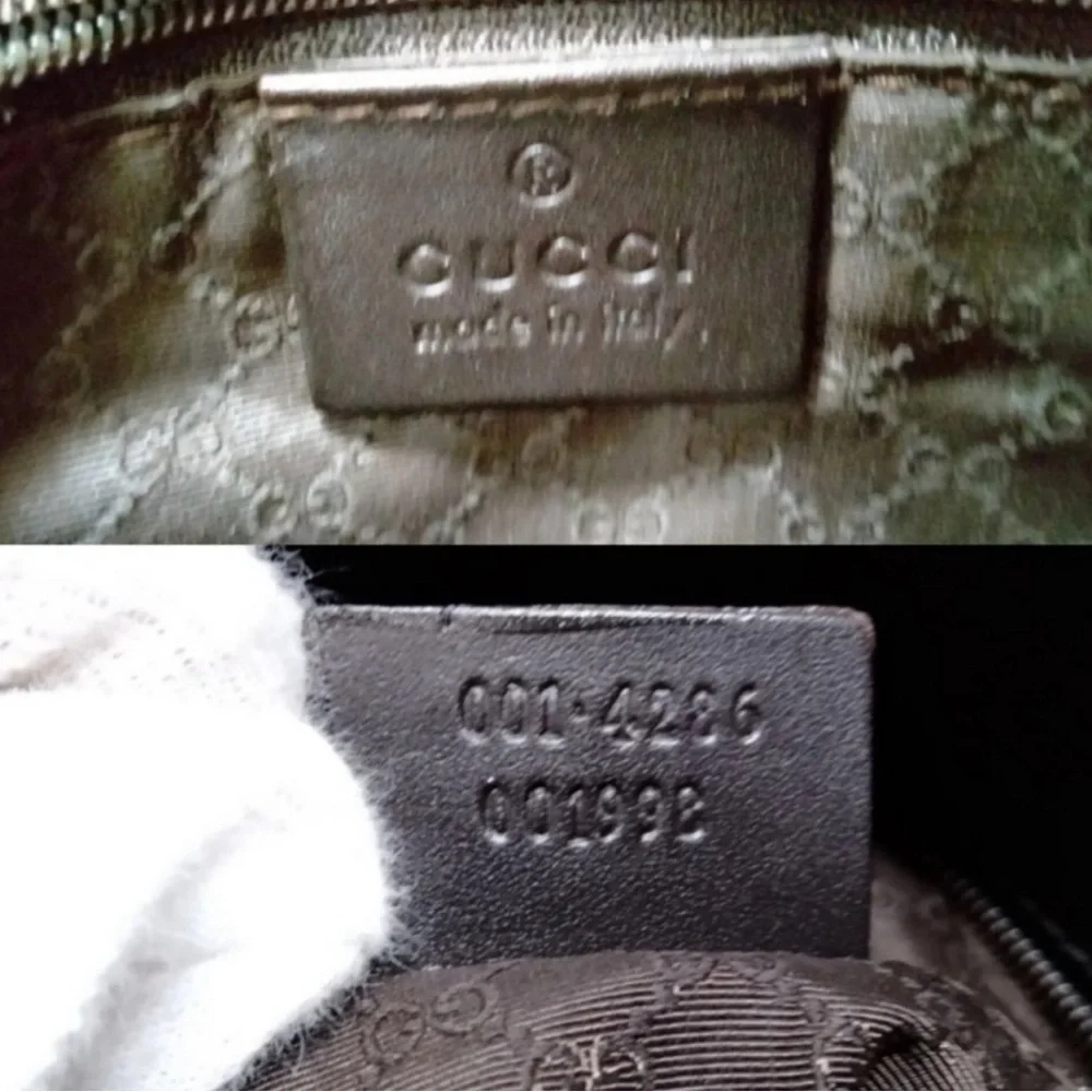 Gucci Sherry Line Shoulder Bag Beige Canvas Leather Bucket Purse - Picture 6 of 6